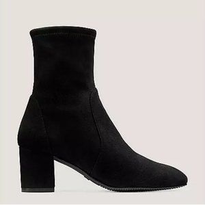 Stuart Weitzman Yuliana 60 Sock Bootie, Black Suede, Size 5.5